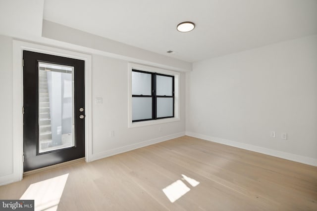 entrance foyer with light wood-type flooring