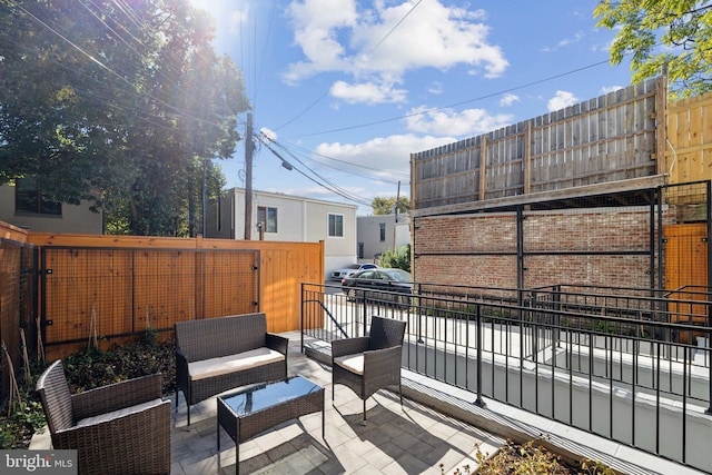 view of patio featuring outdoor lounge area