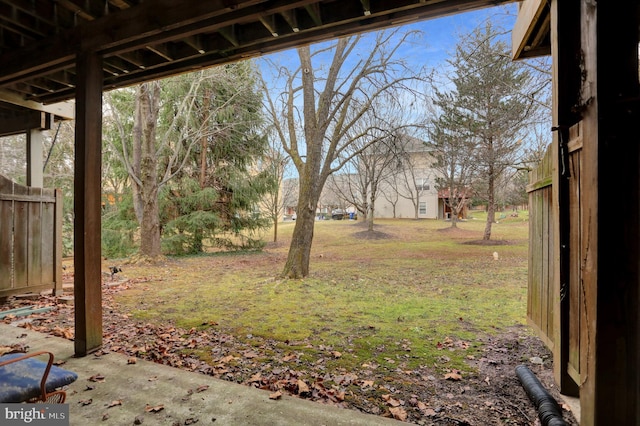 view of yard with a patio