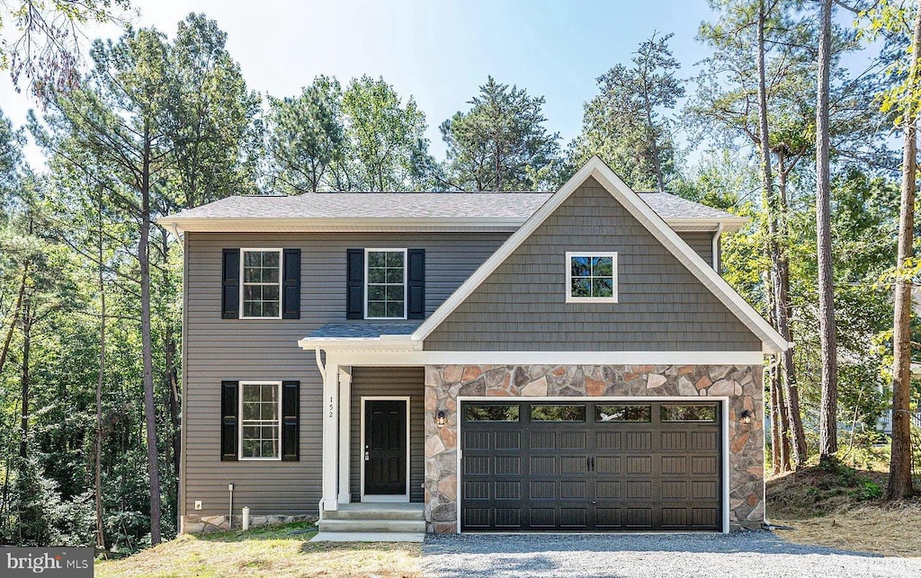 view of front of house with a garage