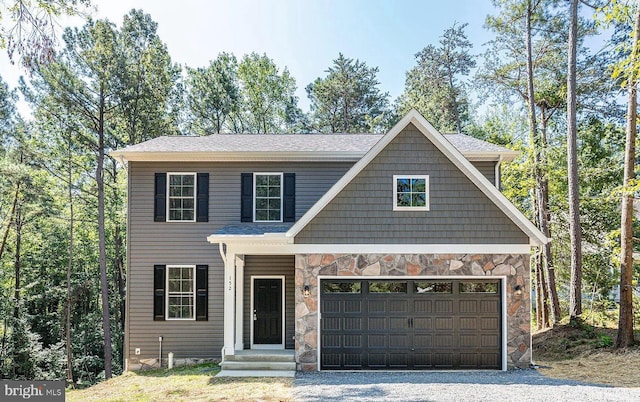 view of front of house with a garage