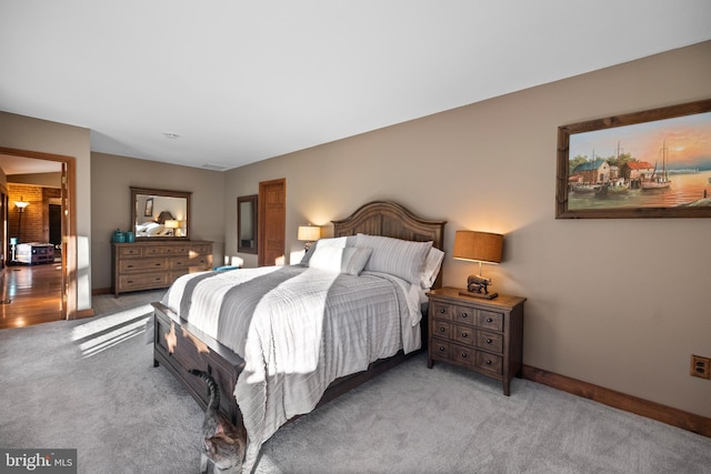 bedroom with carpet floors