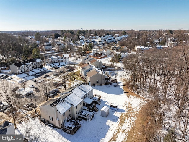 view of snowy aerial view