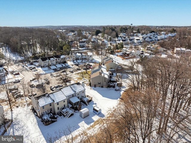 view of snowy aerial view