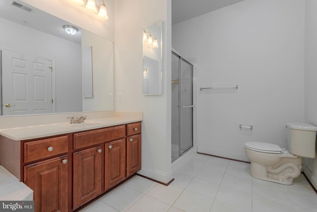 10205 Wincopin Cir Unit 405, Columbia, MD 21044 - bathroom with vanity, a stall shower, and tile patterned floors