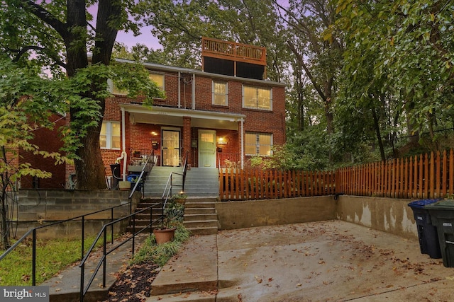 view of front of property with a porch