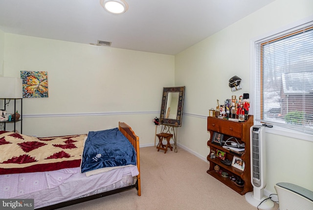 bedroom with carpet