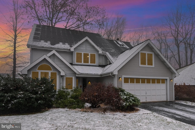 view of front facade with a garage