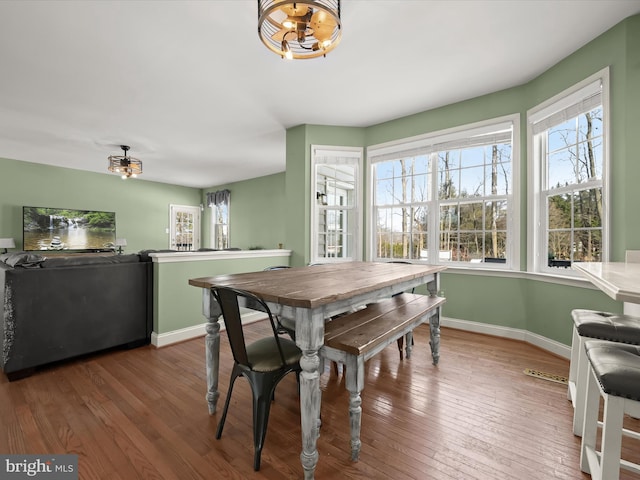 dining room with hardwood / wood-style floors