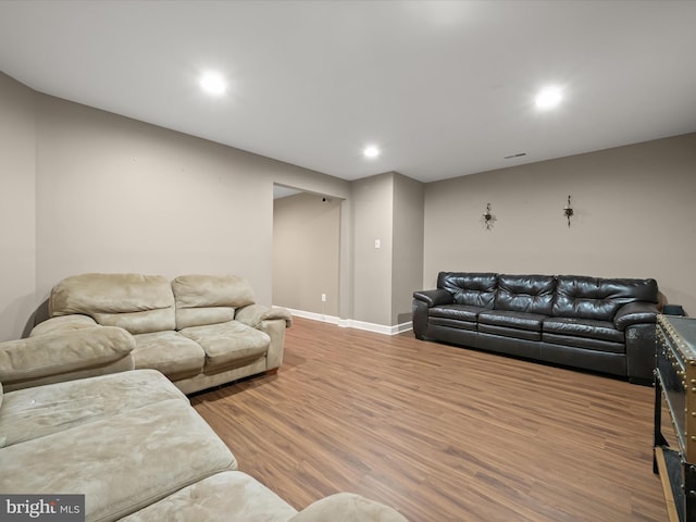 living room featuring hardwood / wood-style flooring