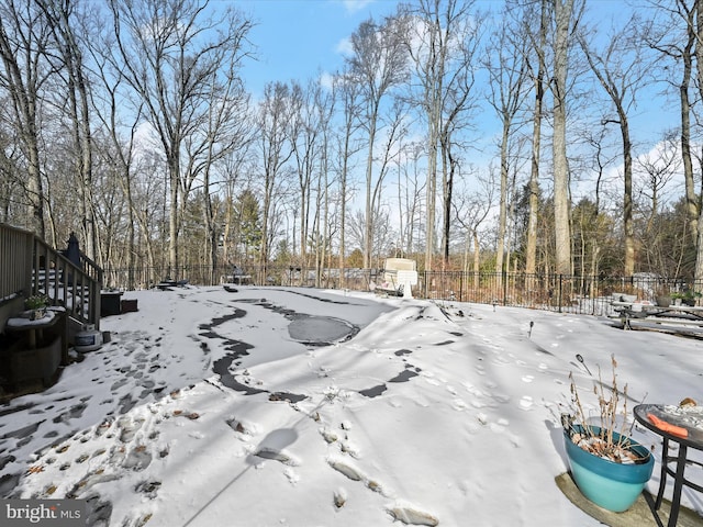 view of snowy yard