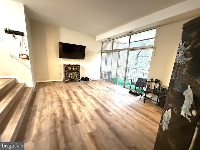 living room featuring hardwood / wood-style flooring