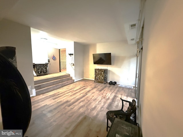 living room featuring hardwood / wood-style flooring