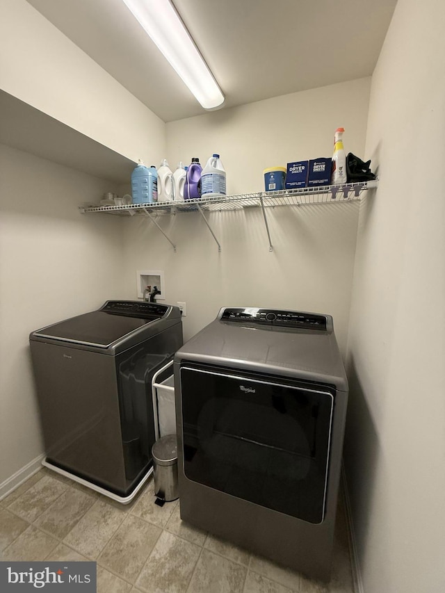 laundry room with separate washer and dryer