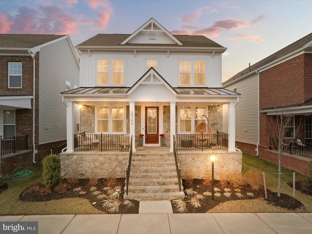 view of front of house with covered porch