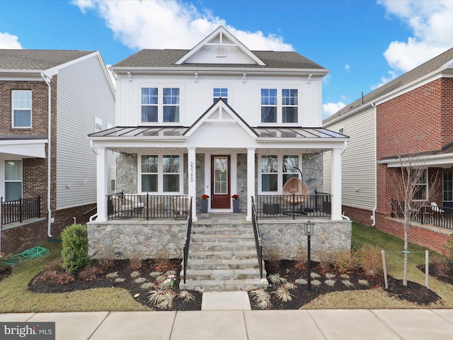 view of front of property with covered porch