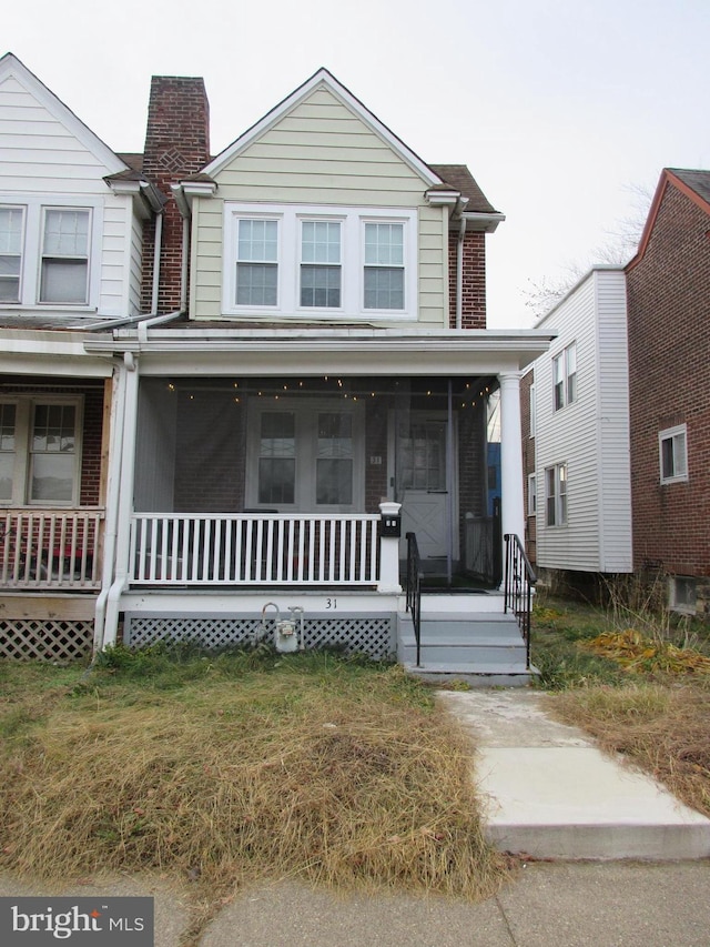 view of front of house featuring covered porch