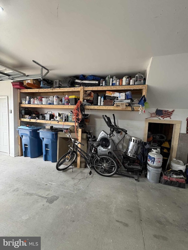 view of garage