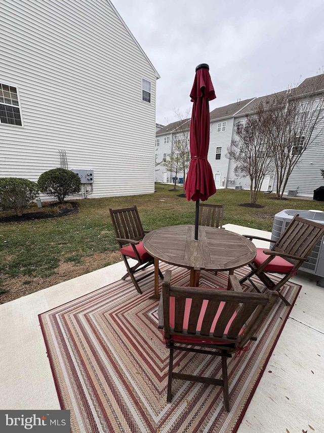 view of patio featuring central AC