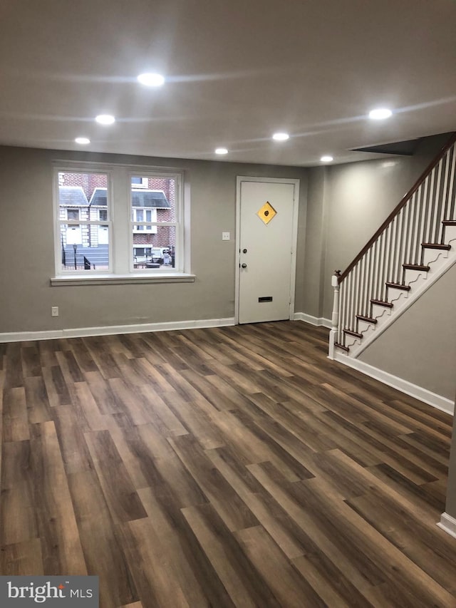 entryway featuring dark hardwood / wood-style floors