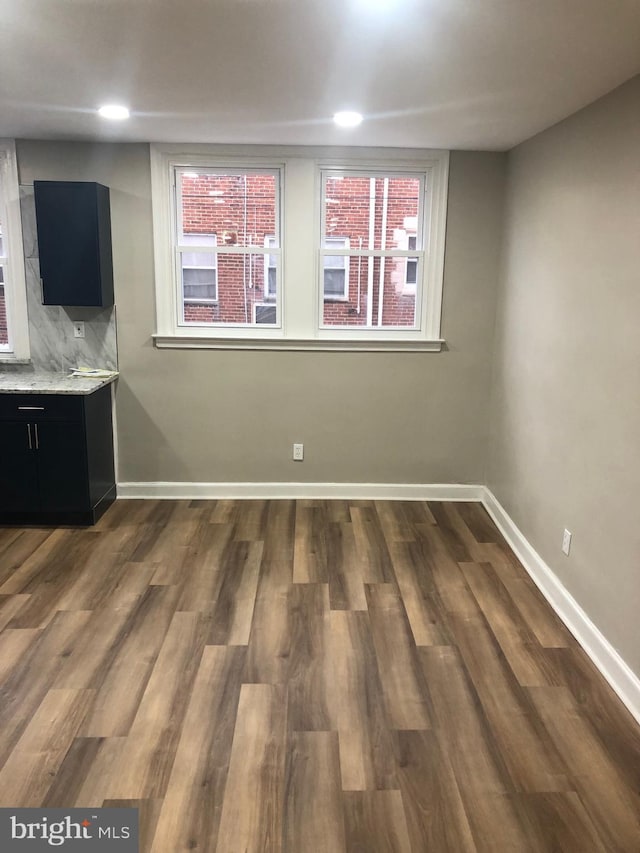 interior space featuring dark hardwood / wood-style flooring