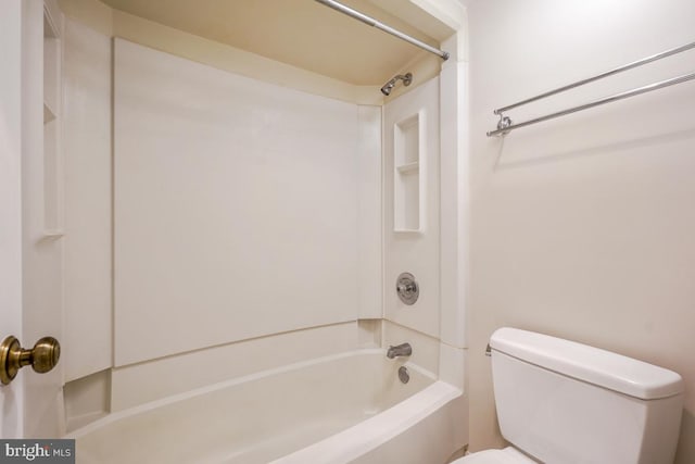 full bathroom with tub / shower combination and toilet