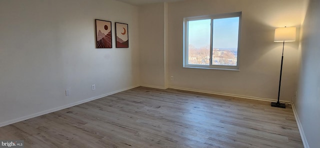 empty room featuring light hardwood / wood-style floors