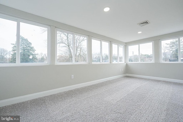 unfurnished sunroom featuring a wealth of natural light