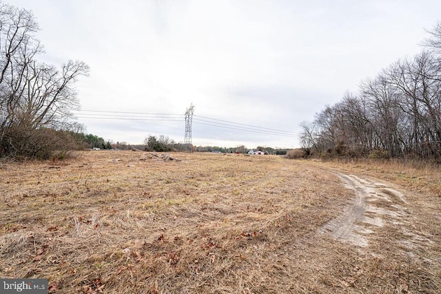 view of road with a rural view