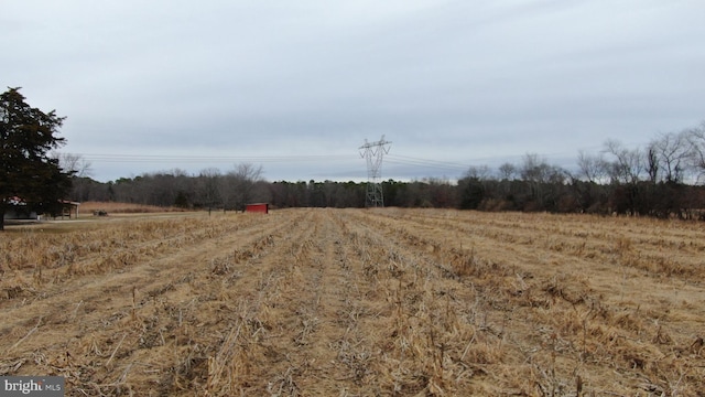 view of road with a rural view