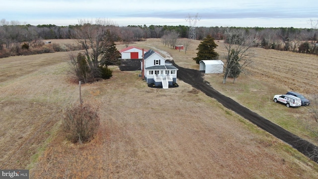 bird's eye view featuring a rural view