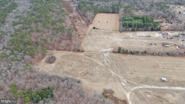 bird's eye view with a rural view