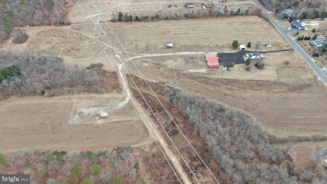 bird's eye view featuring a rural view