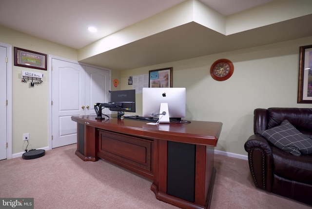 home office with carpet