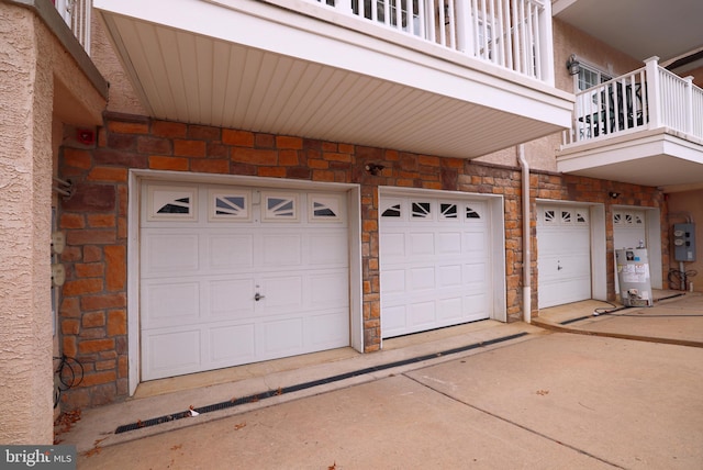 garage with gas water heater