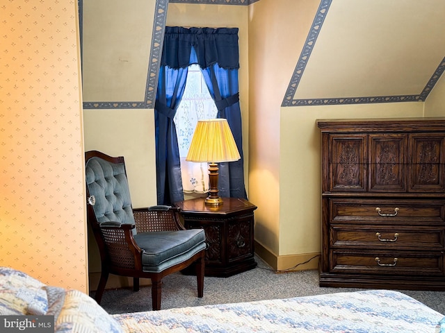 sitting room featuring carpet