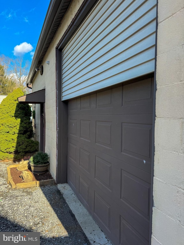 view of garage