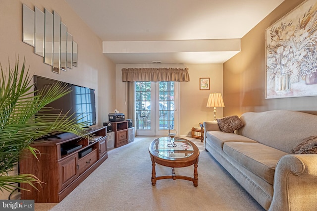 living room with carpet