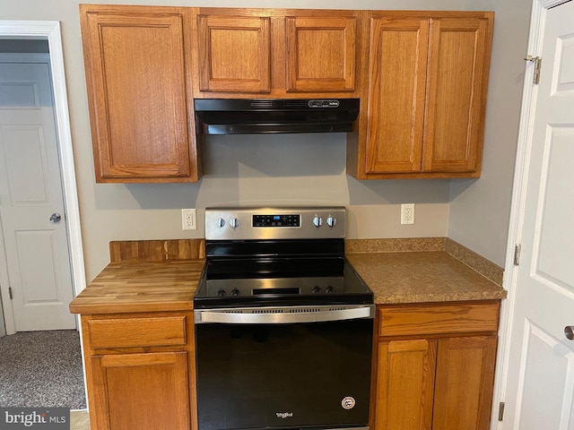 kitchen featuring stainless steel range with electric stovetop