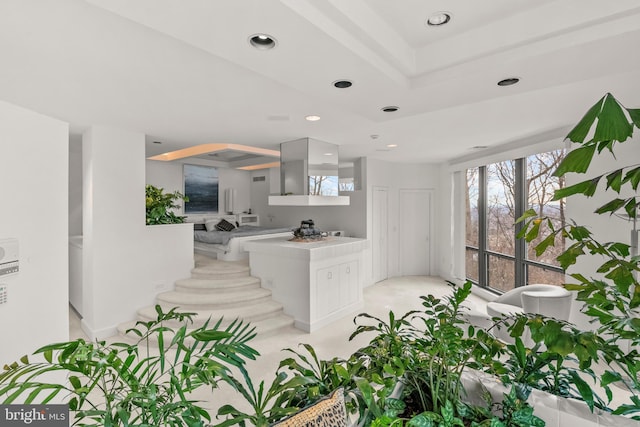 kitchen with white cabinetry