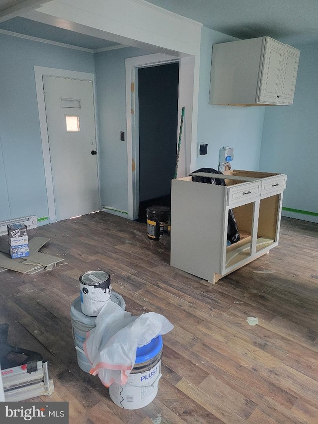 kitchen with hardwood / wood-style flooring