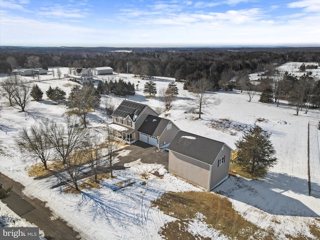 view of snowy aerial view