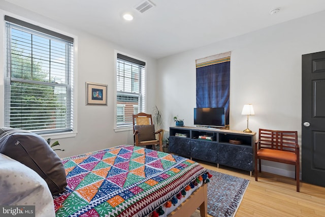 bedroom featuring light hardwood / wood-style floors