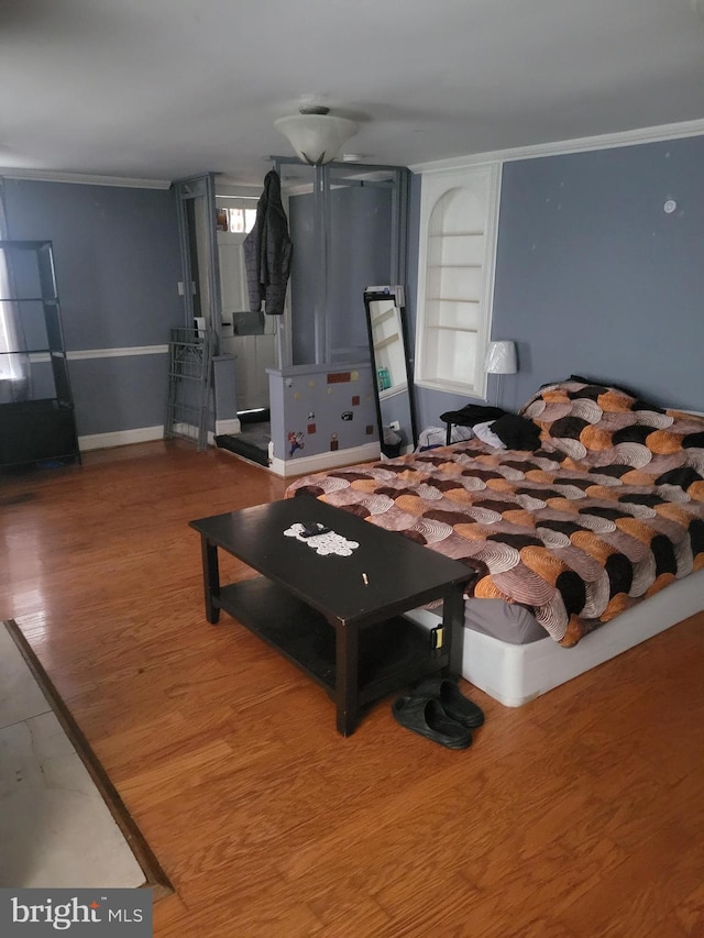 bedroom with wood-type flooring