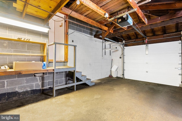 garage featuring a garage door opener