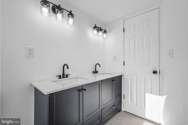 bathroom featuring tile patterned floors and vanity