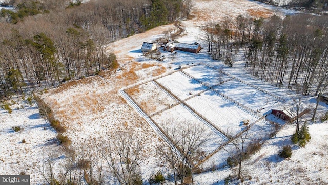 view of snowy aerial view