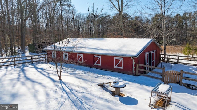 view of snow covered structure