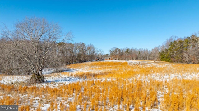 view of snow covered land