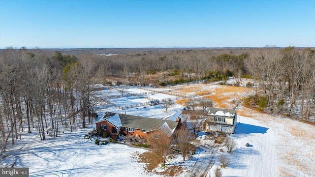 view of snowy aerial view